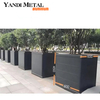 Caja de aluminio decorativa al aire libre de encargo de la maceta de la maceta del pequeño árbol del jardín de la pintura en polvo