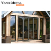 Balcón puerta corrediza de aluminio Puerta de vidrio de aluminio Puerta de entrada plegable Terraza plegable de aluminio con malla de gasa
