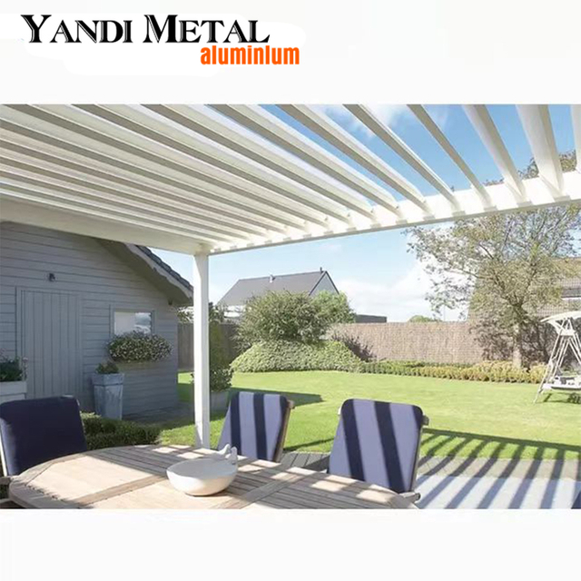 Pérgola de persiana de aluminio Kit de sistema de techo de persiana impermeable fácil de montar Gazebo exterior Pérgola de aluminio
