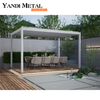 Toldo impermeable de metal para exteriores, toldo para pabellón, techo, pérgola de aluminio, equipada con luces de tubo secundarias emisoras de luz