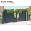 Puerta corrediza de aluminio para entrada automática de jardín, directa de fábrica, puerta de aluminio de privacidad con listones horizontales
