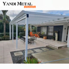 Pérgola exterior personalizada 3*3 3*4 6*4 Pérgola bioclimática de aluminio con puertas correderas de cristal y techo de lamas
