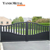 Puerta de aluminio decorativa personalizada para entrada de patio, puerta corredera de entrada