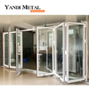 Puerta plegable de acordeón de aluminio con doble acristalamiento exterior, puerta de patio plegable doble de vidrio
