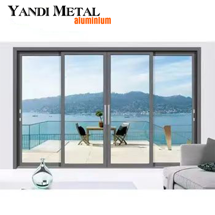 Diseño moderno de seguridad de casas tipo villa de primera clase con puertas correderas de aluminio de rotura en caliente