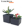 Jardinera moderna Jardinera grande de metal de aluminio para exteriores Jardinera cuadrada de aluminio para jardín Jardinera Caja de plantas de flores negras