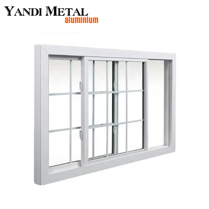 Diseño de ventana de aluminio de doble vidrio de tamaño personalizado, ventana corrediza horizontal con marco de aluminio de vidrio templado
