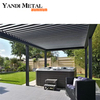 Gazebo exterior eléctrico regulable e impermeable Terraza de aluminio cubierta con toldo Pérgola de lamas de aluminio