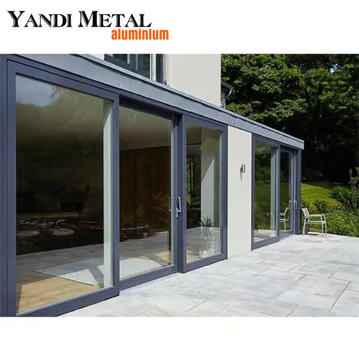 Barrera de aluminio abatible y deslizante doble plegable para patio panorámico exterior personalizado de fábrica popular