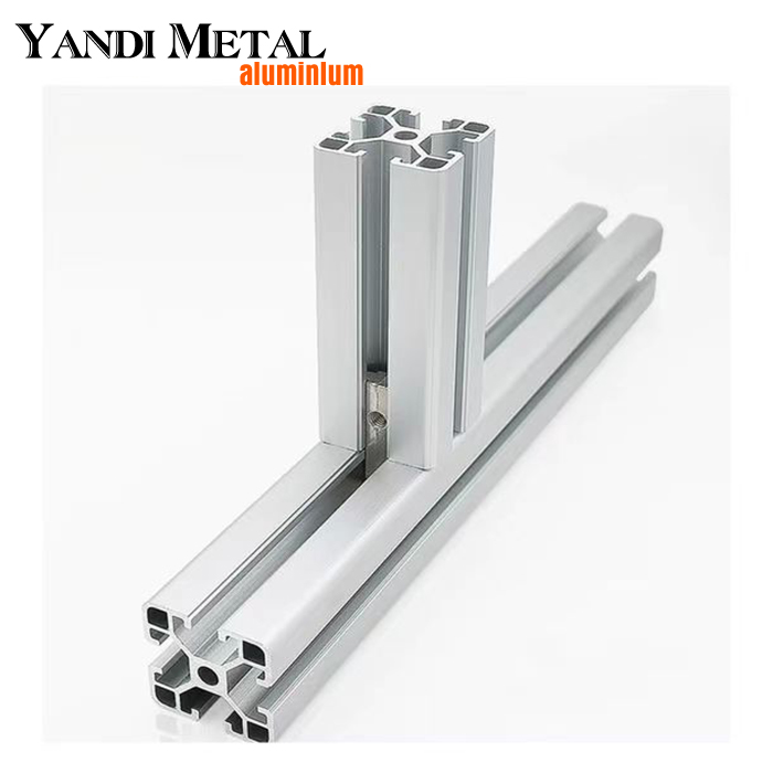 4040 Perfiles de aluminio industriales extruidos con ranura en T Perfiles de aluminio anodizado con barra negra